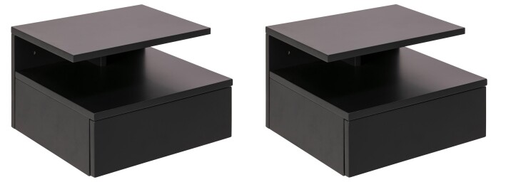 Nachtkonsole >Randers< (2er-Set) hängend, in dunkelgrau - 35x22,5x32 (BxHxT)