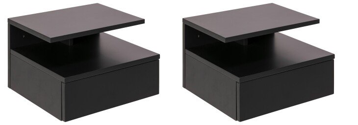 Nachtkonsole >Randers< (2er-Set) hängend, in dunkelgrau - 35x22,5x32 (BxHxT)