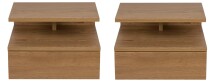 Nachtkonsole >Randers< (2er-Set) hängend, Wildeiche Dekor - 35x22,5x32 (BxHxT)
