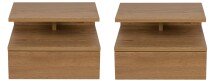Nachtkonsole >Randers< (2er-Set) hängend, Wildeiche Dekor - 35x22,5x32 (BxHxT)