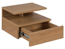 Nachtkonsole >Randers< (2er-Set) hängend, Wildeiche Dekor - 35x22,5x32 (BxHxT)