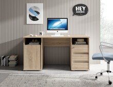 Schreibtisch >Primus 2< in Eiche Sonoma Dekor, Holzwerkstoff - 145x75x65 (BxHxT)