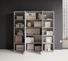 Büro-Set >Office Line< (3-tlg.) in Weiß, Holzwerkstoff - 220x186x170cm (BxHxT)