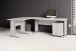 Büro-Set >Office Line< (3-tlg.) in Weiß, Holzwerkstoff - 220x186x170cm (BxHxT)