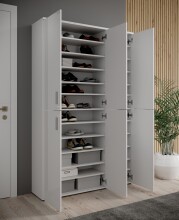 Schuhschrank >Lincoln< 20 Böden, Weiß, Holzwerkstoff - 120x91x35cm (BxHxT)