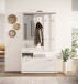 Kompaktgarderobe >Vera< (2-tlg.) in Weiß, Holzwerkstoff - 100x190x26cm (BxHxT)