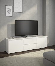 Lowboard >Brest< in Weiß, Holzwerkstoff - 180x50x38cm (BxHxT)