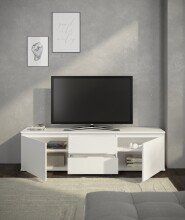 Lowboard >Brest< in Weiß, Holzwerkstoff - 180x50x38cm (BxHxT)