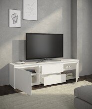 Lowboard >Brest< in Weiß, Holzwerkstoff - 180x50x38cm (BxHxT)