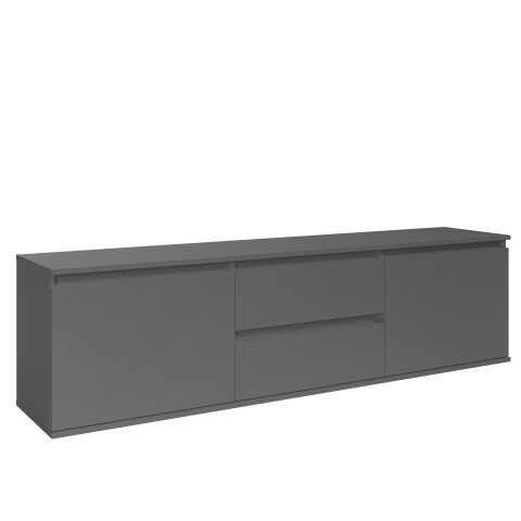 Lowboard >Brest< in Anthrazit, Holzwerkstoff - 180x50x38cm (BxHxT)