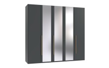 Drehtürenschrank >LONDON< in GRAFIT / SPIEGEL...