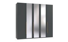 Drehtürenschrank >LONDON< in GRAFIT / SPIEGEL...