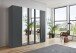 Drehtürenschrank >LONDON< in GRAFIT / SPIEGEL - 225x208x58cm (BxHxT)