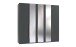 Drehtürenschrank >LONDON< in GRAFIT / SPIEGEL - 225x208x58cm (BxHxT)