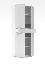 Aktenschrank >Santorin< in Weiß, Holzwerkstoff / Glas - 80x198x38cm (BxHxT)