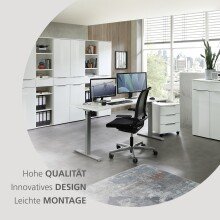 Aktenschrank >Santorin< in Weiß, Holzwerkstoff / Glas - 80x198x38cm (BxHxT)