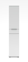 Aktenschrank >Santorin< in Weiß, Holzwerkstoff / Glas - 40x198x38cm (BxHxT)