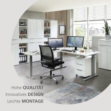 Aktenschrank >Santorin< in Weiß, Holzwerkstoff / Glas - 40x198x38cm (BxHxT)