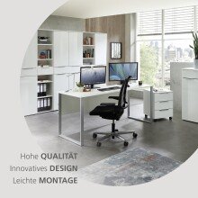 Aktenschrank >Santorin< in Weiß, Holzwerkstoff / Glas - 40x110x38cm (BxHxT)