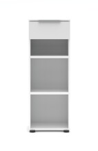 Aktenregal >Santorin< in Weiß, Holzwerkstoff / Glas - 40x110x38cm (BxHxT)