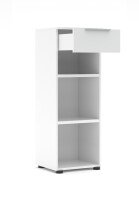 Aktenregal >Santorin< in Weiß, Holzwerkstoff / Glas - 40x110x38cm (BxHxT)