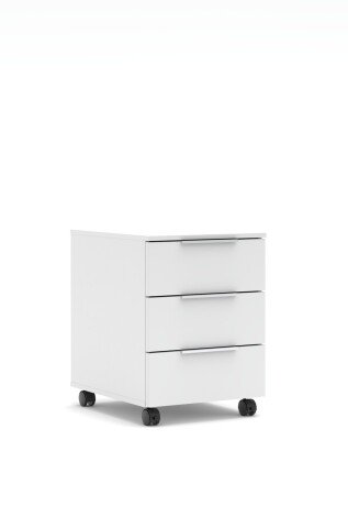 Container >Santorin< in Weiß, Holzwerkstoff / Glas - 45x61x55cm (BxHxT)