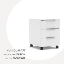 Container >Santorin< in Weiß, Holzwerkstoff / Glas - 45x61x55cm (BxHxT)