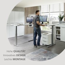 Container >Santorin< in Weiß, Holzwerkstoff / Glas - 45x61x55cm (BxHxT)