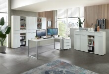 Schreibtisch >Santorin< in Weiß, Holzwerkstoffe - 170x77x73cm (BxHxT)