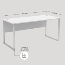 Schreibtisch >Santorin< in Weiß, Holzwerkstoffe - 170x77x73cm (BxHxT)