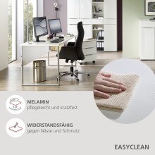 Schreibtisch >Santorin< in Weiß, Holzwerkstoffe - 170x77x73cm (BxHxT)