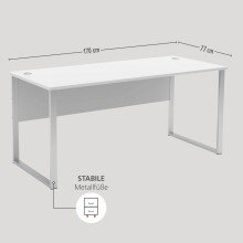 Schreibtisch >Santorin< in Weiß, Holzwerkstoffe - 170x77x73cm (BxHxT)