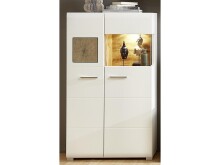 Wohnwand >Kathlin< (3-teilig) in Weiß matt / Eiche Dekor - 220x160x47 (BxHxT)
