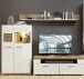 Wohnwand >Kathlin< (3-teilig) in Weiß matt / Eiche Dekor - 220x160x47 (BxHxT)
