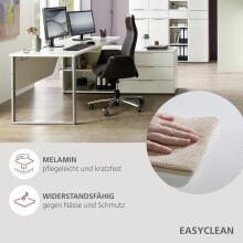 Eckschreibtisch >Santorin< in Weiß, Melamin - 180x77x160cm (BxHxT)