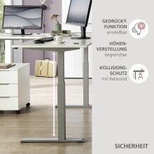 Eckschreibtisch >Santorin< höhenverstellbar, Weiß - 185x72x177cm (BxHxT)