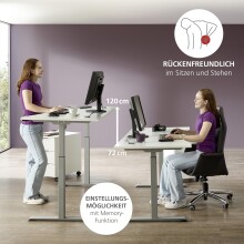 Schreibtisch >Santorin< höhenverstellbar, Weiß - 160x72x77cm (BxHxT)