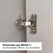 Drehtürenschrank >LONDON< in GRAFIT / SPIEGEL - 270x208x58cm (BxHxT)