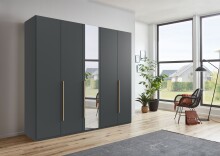 Drehtürenschrank >LONDON< in GRAFIT - SPIEGEL...