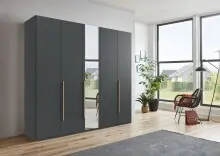 Drehtürenschrank >LONDON< in GRAFIT - SPIEGEL...