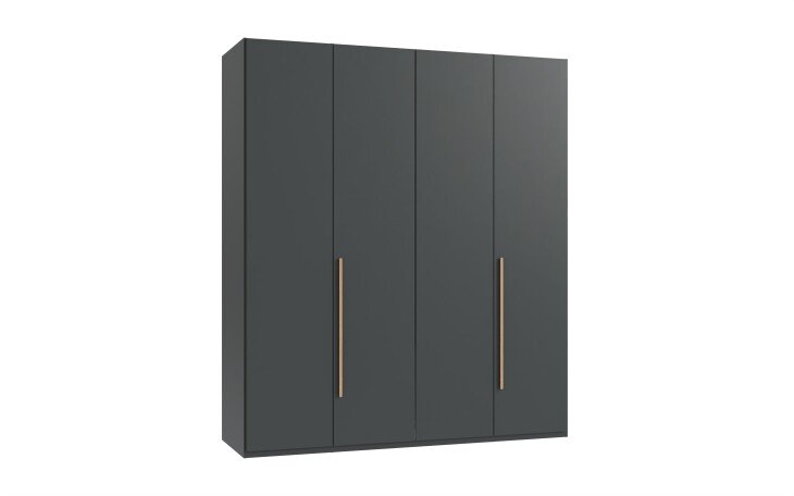 Drehtürenschrank >LONDON< inkl. Inneneinteilung, GRAFIT - 180x208x58cm (BxHxT)