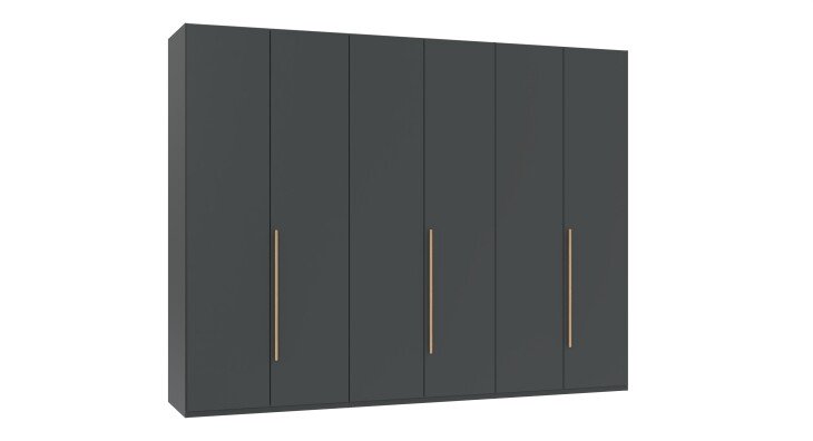 Drehtürenschrank >LONDON< inkl. Inneneinteilung, GRAFIT - 270x208x58cm (BxHxT)