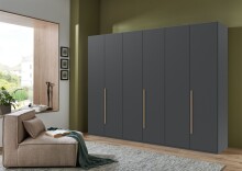 Drehtürenschrank >LONDON< inkl. Inneneinteilung, GRAFIT - 270x208x58cm (BxHxT)