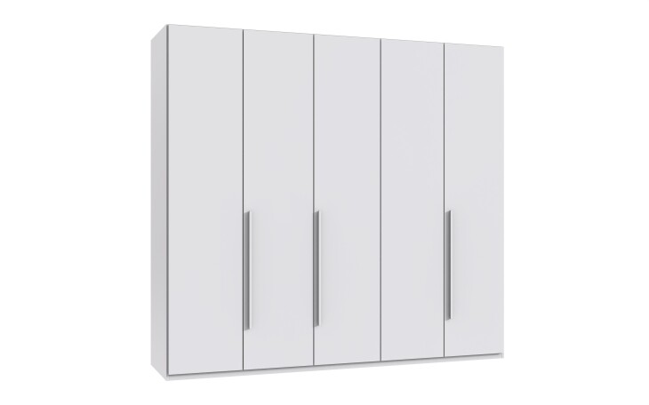 Drehtürenschrank >LONDON< inkl. Inneneinteilung, WEISS - 225x208x58cm (BxHxT)