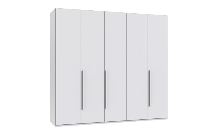 Drehtürenschrank >LONDON< inkl. Inneneinteilung, WEISS - 225x208x58cm (BxHxT)