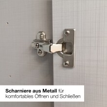 Drehtürenschrank >LONDON< inkl. Inneneinteilung, WEISS - 225x208x58cm (BxHxT)