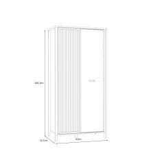 Drehtürenschrank >JYTANA< in Eiche Dekor / Schwarz - 97x200,3x52,7cm (BxHxT)