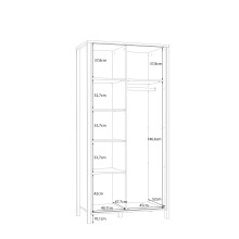 Drehtürenschrank >JYTANA< in Eiche Dekor / Schwarz - 97x200,3x52,7cm (BxHxT)