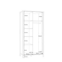 Drehtürenschrank >JYTANA< in Eiche Dekor / Schwarz - 97x200,3x52,7cm (BxHxT)