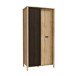 Drehtürenschrank >JYTANA< in Eiche Dekor / Schwarz - 97x200,3x52,7cm (BxHxT)